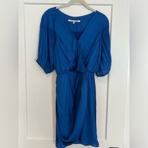Worn once! Royal blue, faux wrap mini dress